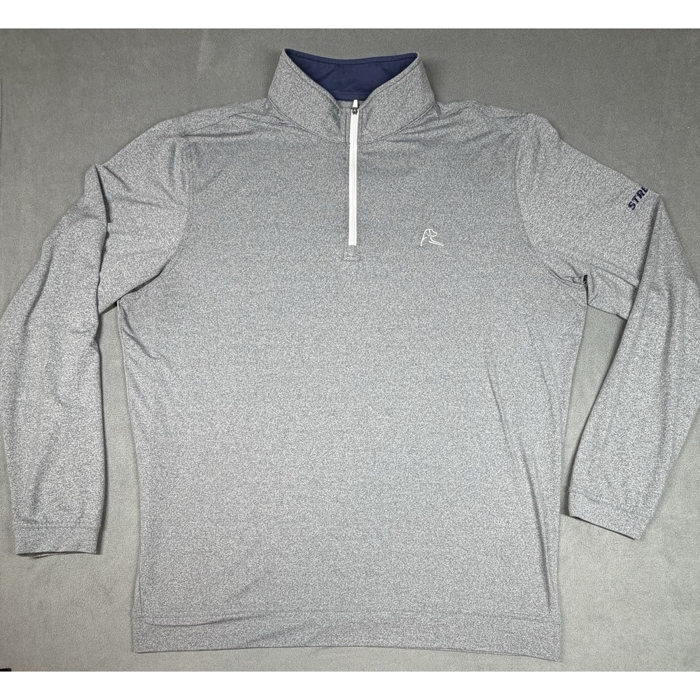 Rhoback Quarter Zip Pullover Mens XL Gray Performance Golf Shirt Long Sleeve